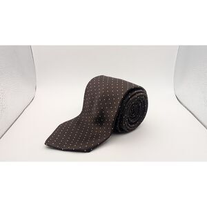 Vintage Carter Holmes L.S. Ayres Men’s Tie Brown Polka Dot Silk Blend 2.75” Wide